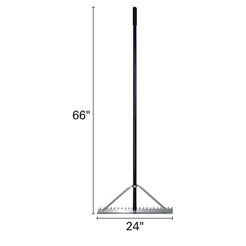 Extreme Max 3005.4233 24" Commercial-Grade Screening Rake for Beach and Lawn Care with 66" Handle - size: 24"
