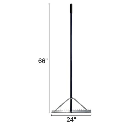 Extreme Max 3005.4233 24" Commercial-Grade Screening Rake for Beach and Lawn Care with 66" Handle - size: 24"
