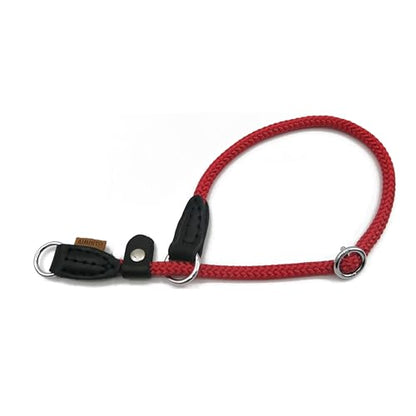 Braided Round Martingale Dog Collar, Training Collar with Slidable Stop Ring and Adjustable Stopper - Ideal for Small Dogs (S(1/4") - 14" Long, Red) - color: Red, size: S(1/4") - 14" Long with stopper