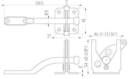 QCAA 304 Stainless Steel Self-Locking Gate Latch, 2-1/8", Made in Taiwan - color: 304 Stainless Steel (2-1/8"), size: 1 Pack