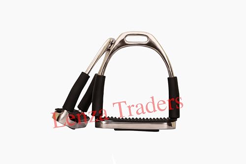 Silver Flexible Safety Stirrups – Shock Absorbing Stainless Steel Irons for Horse Riding - Stainless Steel Flexible Safety Stirrups - size: 4.75" inch