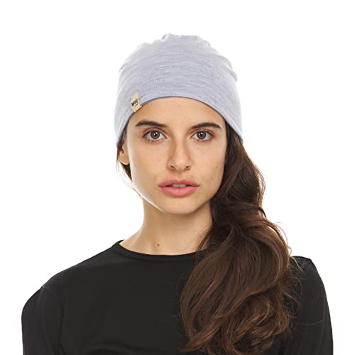 Minus33 Merino Wool Micro Weight Reversible Beanie - color: Slate Blue / Ash Gray