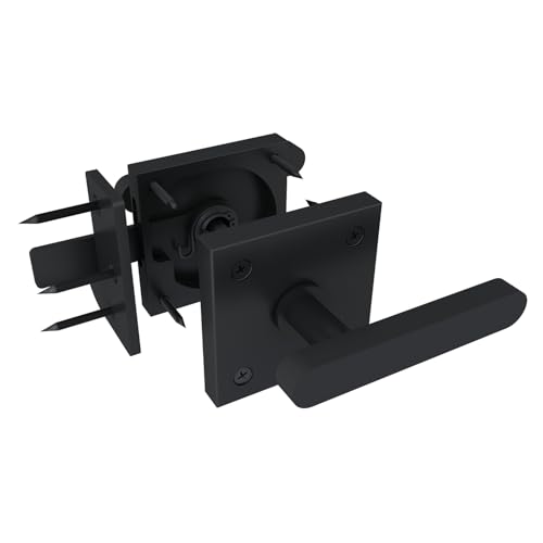 JUBEST Double Side Gate Latch, Heavy Duty Swinging Door Latch Gate Hardware for Right Inswing Outdoor Fence, Wooden Gates, Pool Gate, Backyard, Garden