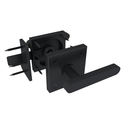 JUBEST Double Side Gate Latch, Heavy Duty Swinging Door Latch Gate Hardware for Right Inswing Outdoor Fence, Wooden Gates, Pool Gate, Backyard, Garden