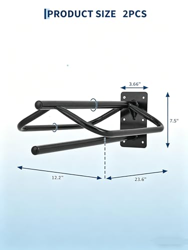 2 Pack Wall Mounted Saddle Rack with Double Pad Bar, Heavy Duty Steel Saddle Stand Powder-Coated Saddle Tack Storage for English & Western Saddles/Blankets, Horse Tack Organization Wall Storage,Black - size: 2Pcs Wall Mounted
