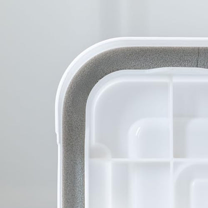 IRIS USA Dog Food Storage Container, Up to 30 lbs, White, Made in USA - color: White/Gray