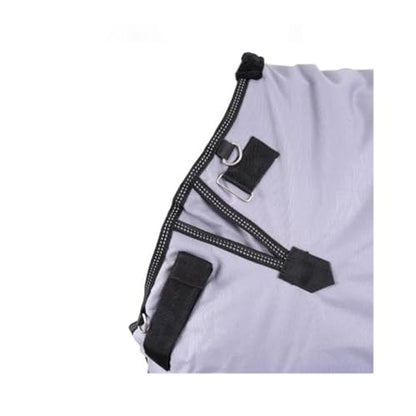 Reinsman Premium Turnout Winter Horse Blanket with 200g Fill| 1200 Denier Waterproof Top | Fleece-Lined Neck Gusset with Velcro Adjustment | 2 Criss-Cross Belly Strap,Grey/Black, 81" - color: Grey/Black