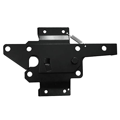 Self-Locking Gate Latch Heavy-Duty for Wood Gate, Steel Black, 1pcs - color: Black