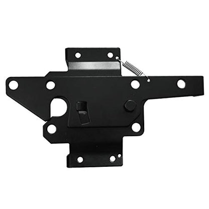 Self-Locking Gate Latch Heavy-Duty for Wood Gate, Steel Black, 1pcs - color: Black