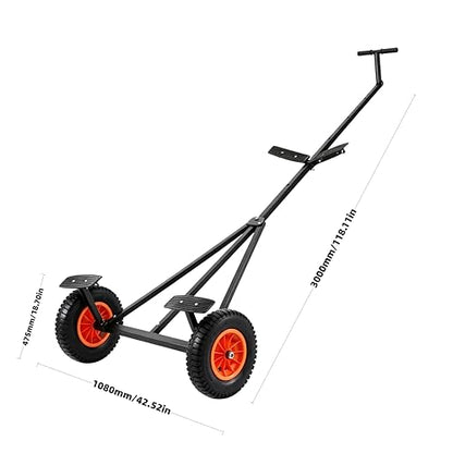 Boat Trailer Dolly 420 lbs Capacity, Adjustable Trailer Mover with Steel Frame & 15.7" Pneumatic Tires& Non-Slip Support Bracket for Kayak, Motorboat, Fishing Boat