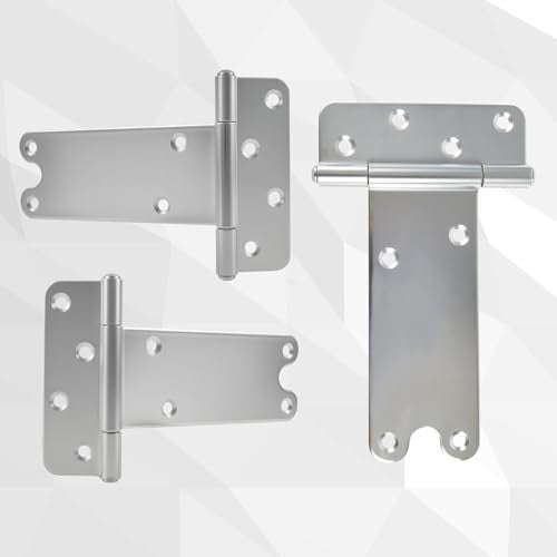 8 in T-Strap Shed Door Hinges,300 Lbs Capacity, 6 Pack Heavy Duty Tee Hinge - color: Silver, size: 8 in -6 pcs