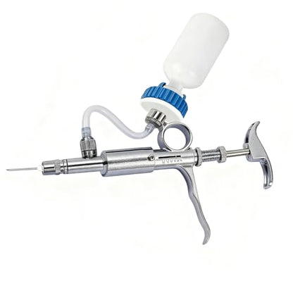 5ml Stainless Steel Livestock Syringe Adjustable Injection Gun with Needle