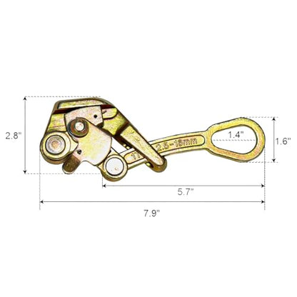 Cable Grip Steel Wire Puller Heavy-Duty Wire and Barbed Wire Fence Tensioner Tool for Easy Cable Stretching and Tensioning (1t/2210lb)