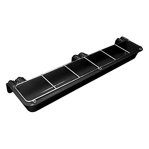 Little Giant HF9BLACK Hook Over Goat Trough Heavy Duty Galvanized Steel Body 9 Quart Feeder with Universal Mounting, Black (4 Pack)