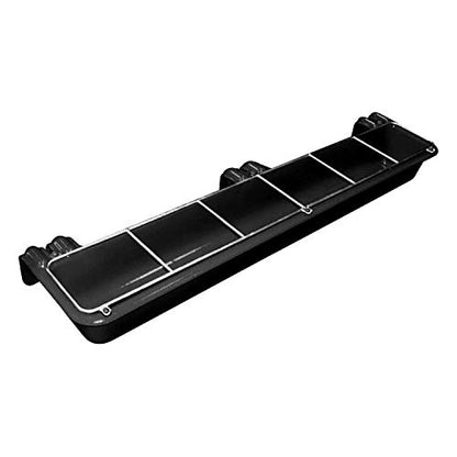 Little Giant HF9BLACK Hook Over Goat Trough Heavy Duty Galvanized Steel Body 9 Quart Feeder with Universal Mounting, Black (4 Pack)