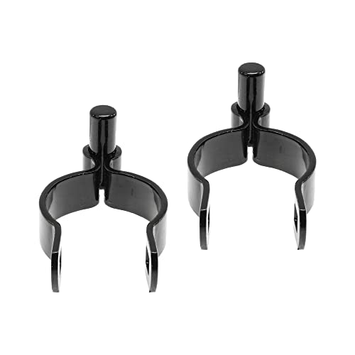 2 1/2" (2 3/8" OD) x 5/8" Black Male Gate Frame Hinges for Chain Link Fence Post | Hinges with Bolts | Pack of 2