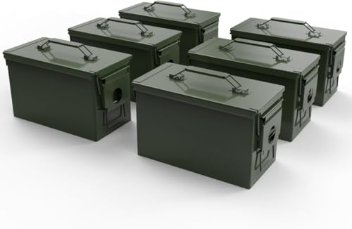 HARDROCK Metal Ammo Can, Ammo Box - color: Blackish green, size: 50cal *6