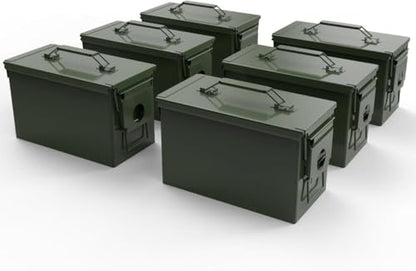 HARDROCK Metal Ammo Can, Ammo Box - color: Blackish green, size: 50cal *6