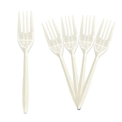 PAMI Medium Weight Disposable Plastic Forks,White,Bulk Pack,1000 Count - size: Forks, style: Forks