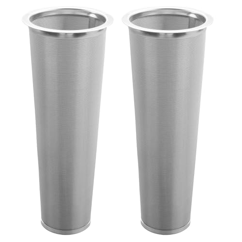 2 Pack 304 Stainless Steel Cold Brew Coffee Filter, Ultra-Fine Mesh Strainer for 1-2 Quart Wide Mouth Mason Jars, Seal Ring Design for Tea Fruit Infused Water