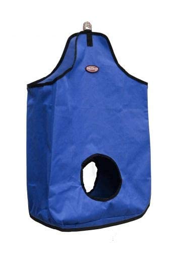 Showman Double Open Nylon Hay Bag - color: Blue