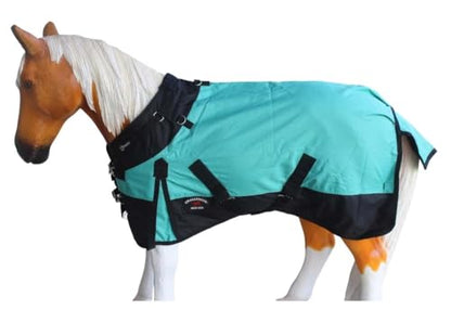 Challenger 1200D Foal Turnout Waterproof Fleece Lined Medium Winter Blanket 519LG06 - color: Turquoise, size: 46 Inches