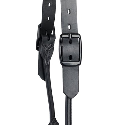 Weaver Livestock Leather Magic Show Cattle Halter, Adjustable, Modern Style Cow Calf Halter, Livestock Handling Equipment for Showing, Black