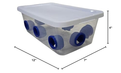 Quail Feeder Tub Feed Saver Ports, 6Qt tub, No Waste Design, 8 Hole, by 2B Creations.