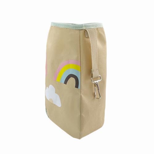 Rabbit Hay Feeder Bag for Guinea Pigs and Chinchillas | Cute Rainbow Design, Washable Oxford Cloth, Single Hole Timothy Hay Holder