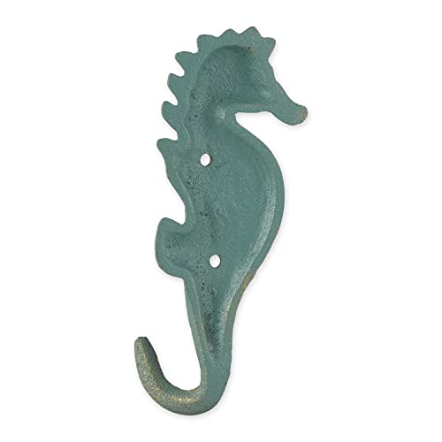 DII Cast Iron Decorative Wall Hook Set, Seahorse, 2 Count - size: Seahorse