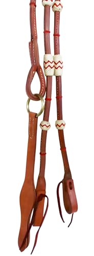CHALLENGER USA Horse Western Tack Leather Rawhide Romal Reins 66RT36 - color: Tan red