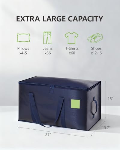 Heavy Duty Moving Bags with Wide‑opening, 8 Pack, 24 Gal, Blue - color: Blue