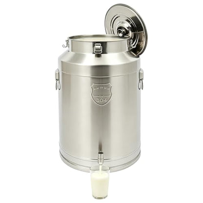 76L/20Gal 304 Stainless Steel Milk Can with Spigot - size: 76L/20Gal,w/Faucet