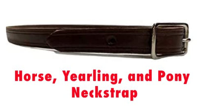 Tack Shack of Ocala Neck Straps with Custom Engraved Name Plate for Horse| Pony, Horse, Yearling, and Adjustable Light Brown Leather with Brass Plate Optional - size: Yearling
