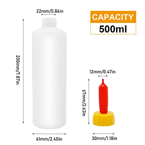5-Pack 500ml Small Mouth Livestock Feeding Bottles with 10 Soft Silicone Teats for Lambs, Goats, Calves - Essential Farm Nursing Kit for Newborn Animals
