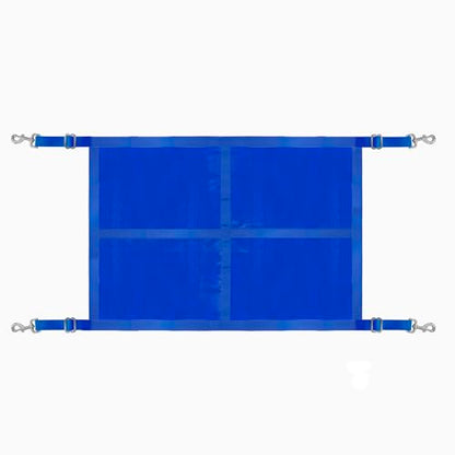 Stall Guard for Horse, 27"x19" Adjustable Nylon Horses Stall Guard with Straps & Snaps | Easy to Install in Stable and Barn (Blue) - color: BLUE