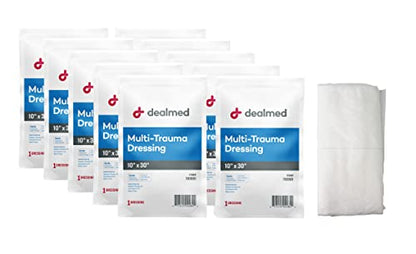 Dealmed Multi-Trauma Dressing - 10" x 30" Sterile Emergency Pad - 10 Count - size: Pack of 10, style: 10" x 30"