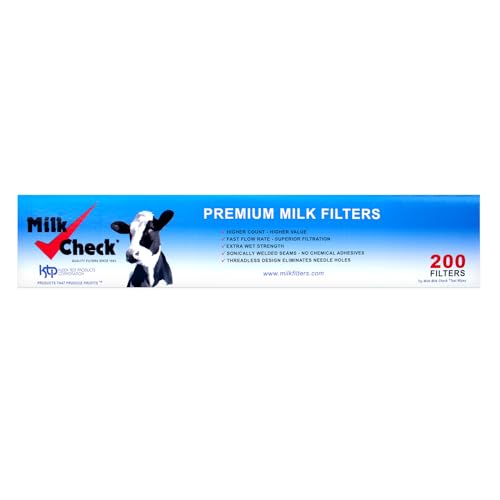Milk Check - Premium Milk Filter Sock 3" x 23 3/8" [CASE – 800 Filters] - style: 3 x 23 3/8