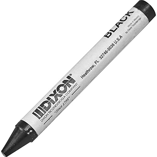 Dixon Long-Lasting Marking Crayons, 5", Black, Pack of 12 - color: Black