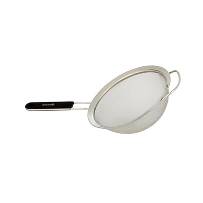 Restaurantware Fine Mesh Strainer 1 Count 15" x 7.8" x 3" with Silicone Handle Stainless Steel Extra Fine Mesh Strainer Heat-Resistant Handle Dishwasher-Safe for Rice, Quinoa, Pasta - size: Standard, Extra Fine Mesh-7 3/4"
