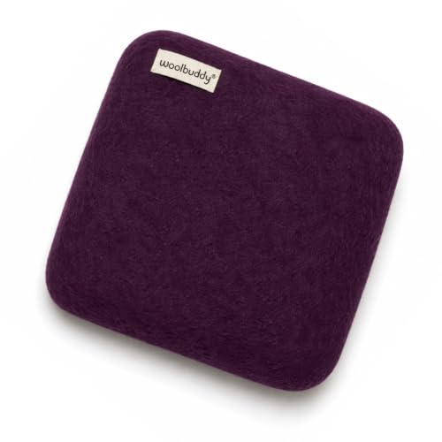 Woolbuddy Needle Felting Mat 10 x 10 x 1.5 Inch (Purple) Pure Wool Felt Pad - color: Purple