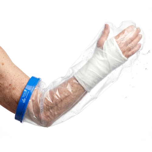 Blue Jay 39" Adult Long Arm Waterproof Cast Cover, Reusable Bandage Protector with Watertight Seal & Flexible Opening, for Showering, Broken Arm, Wound Dressings and IV Sites Recovery - size: Long