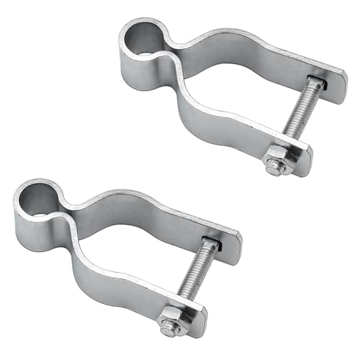 8" J-Bolt Gate Hinge Kit, Heavy Duty Galvanized Steel Gate Hinge with 5/8" Pin, Chain Link Fence Hardware for Swinging Gates, Farm/Wall/Wood/Metal Posts(2-Pack)