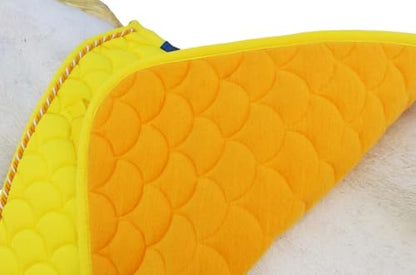CHALLENGER Horse English Quilted Contoured Dressage Trail Saddle Pad 7295 - color: Deep Bright Yellow, size: 22" (Spine) x 23" (Drop)