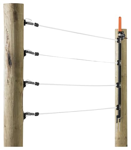 Gallagher Four Strand Tape Electric Fence Gate | Convenient Easy to Open Electrified Gate for Sheep, Horses, Livestock, Beehives, and More | Stretches up to 20 ft