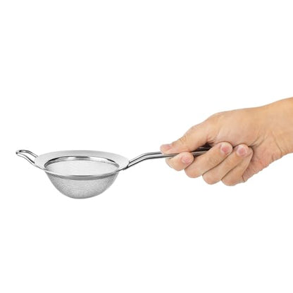 HIC Kitchen Fine Double Mesh Strainer, 18/8 Stainless Steel, 4-Inch, For Sifting Baking Ingredients, Straining, And Draining Soups And Sauces - size: Double Mesh, 4-Inch
