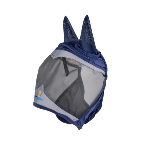 Shires FlyGuard Pro Fine Mesh Fly Mask with UV Protection Navy/Extra Extra Full/Ears - color: Navy, size: Extra Extra Full
