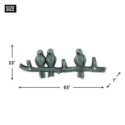 DII Cast Iron Decorative Wall Hook Set, Birds on a Branch, 2 Count - size: Birds on a Branch