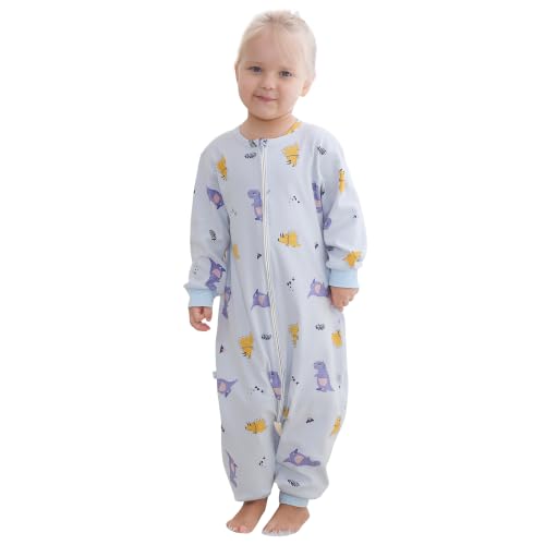 MICHLEY Baby Sleeping Sack with Legs Cotton Long Sleeve Toddler Wearable Blanket Sleeping Bag 6 Months-6 Years - color: Dinosaur, size: 6-18 Months