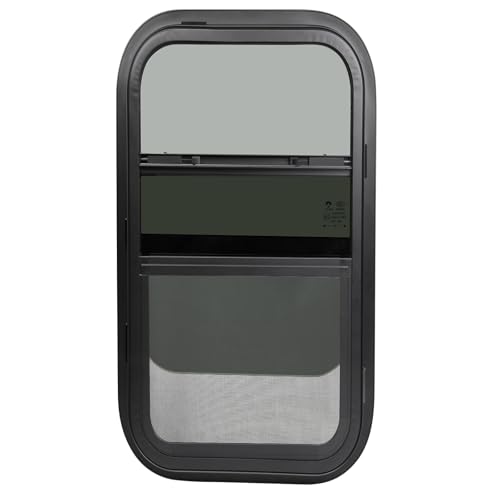 12"W x 22"H RV Windows for Cargo Trailer Camper,Tinted Vertical Sliding - size: 12"W x 22"H